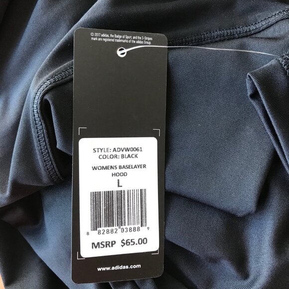 adidas Women's Baselayer  Hoodie  Long Sleeve Black NWT MSRP $65 - Picture 8 of 8
